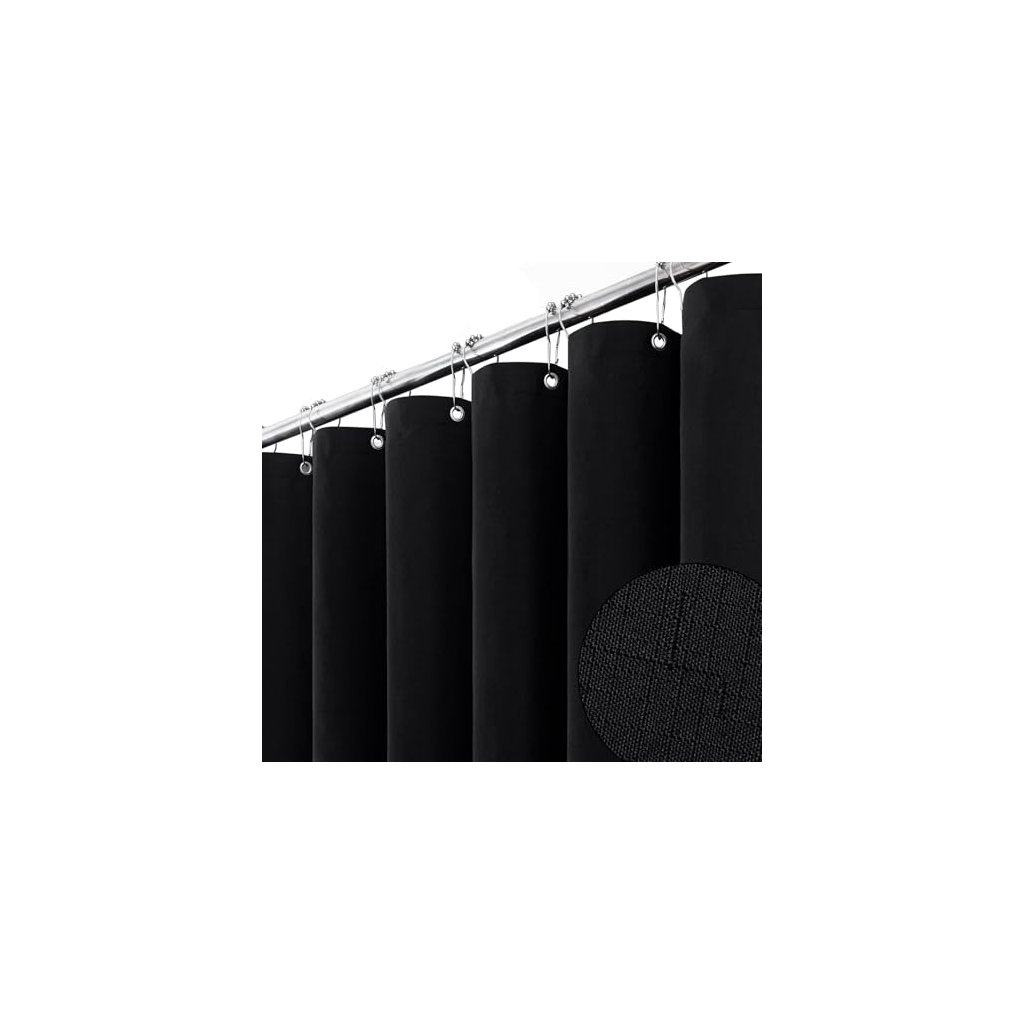 Gomez Quest Linen Co. Everyday Shower Curtain Black