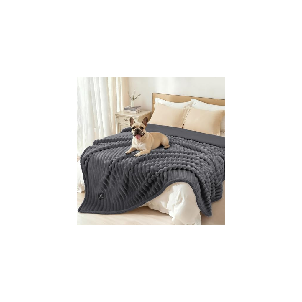Gomez Quest Linen Co. Textured Pet Blanket Natural