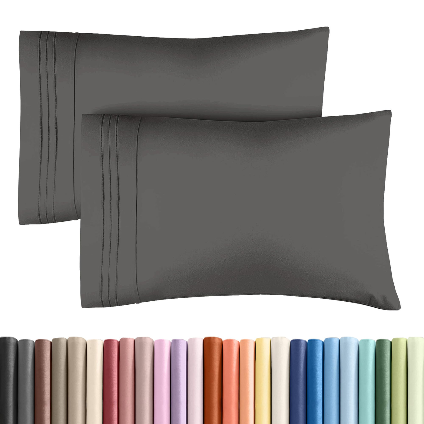 Linen Pillowcase Set Queen Charcoal product photo