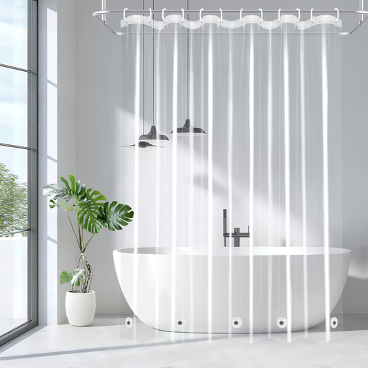 Gomez Quest Linen Co. Clear Shower Curtain Sage