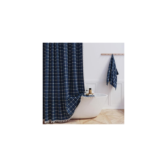 Gomez Quest Linen Co. Shower Curtain Navy