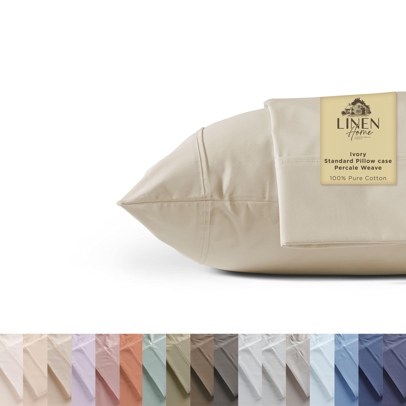 Linen Pillowcase Set Queen Cream product photo