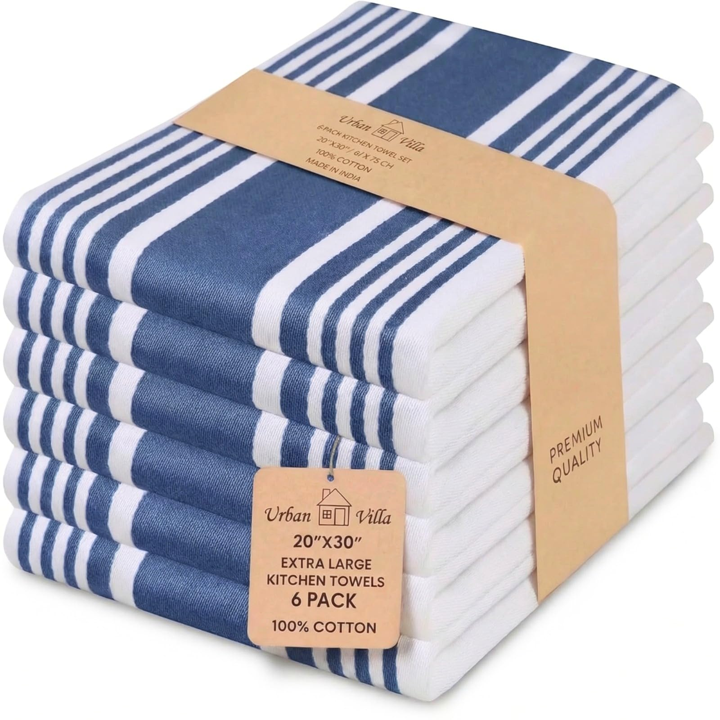 Linen Tea Towel 4-pack Striped product photo